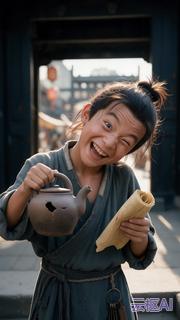 《账本里的天下》小豆子 表情定妆图（杂役 · 情报 · 符号：糖与沙子）